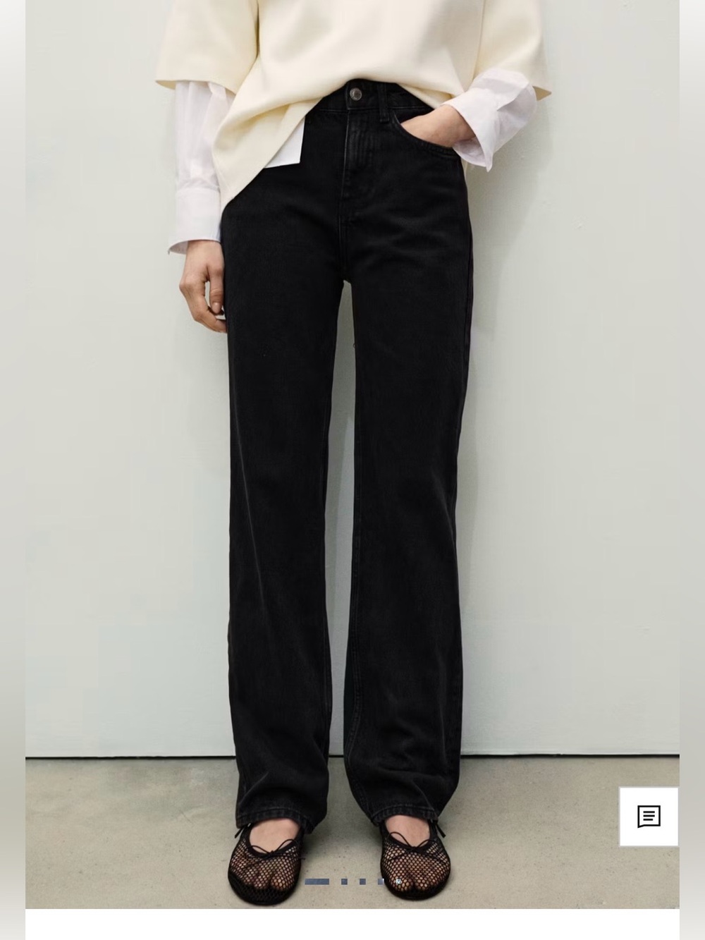 Mango Black Straight-Leg Jeans